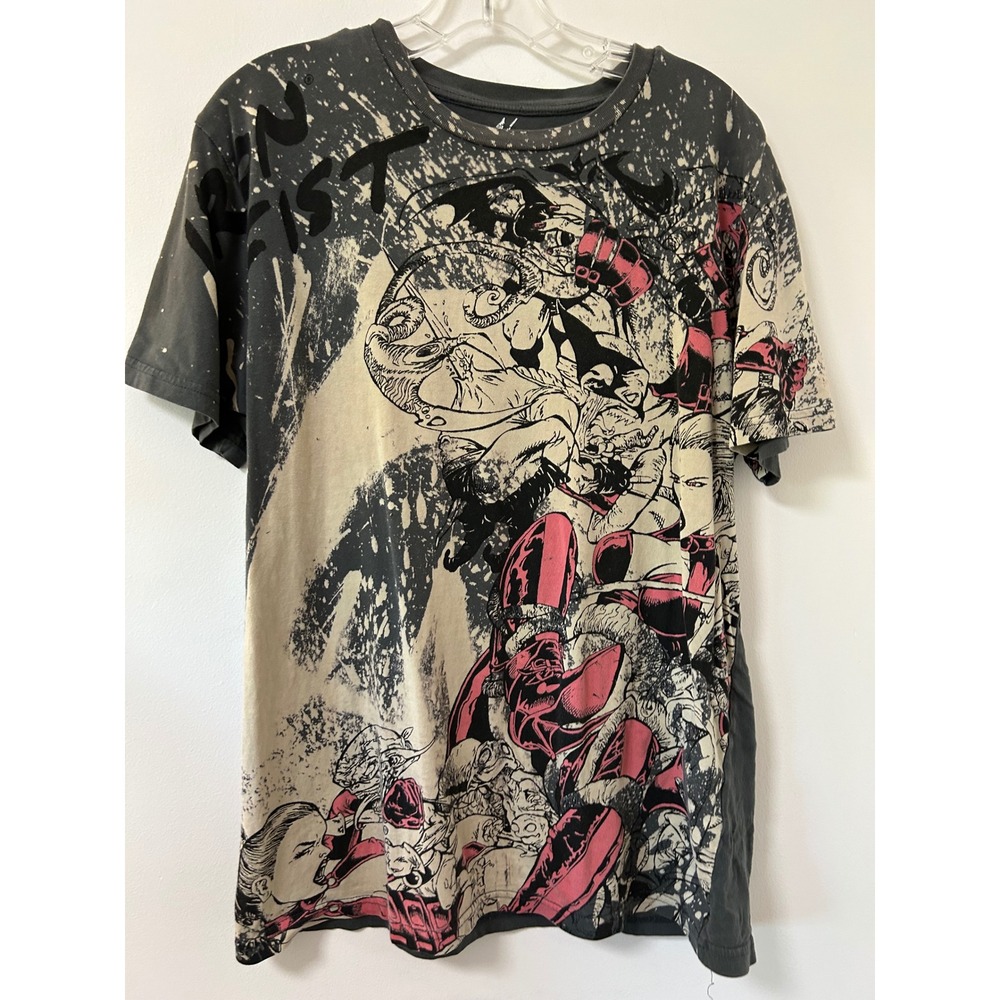 Iron Fist Comic Graphic Tee Mens Large Grey Pink Grunge Streetwear Shirt